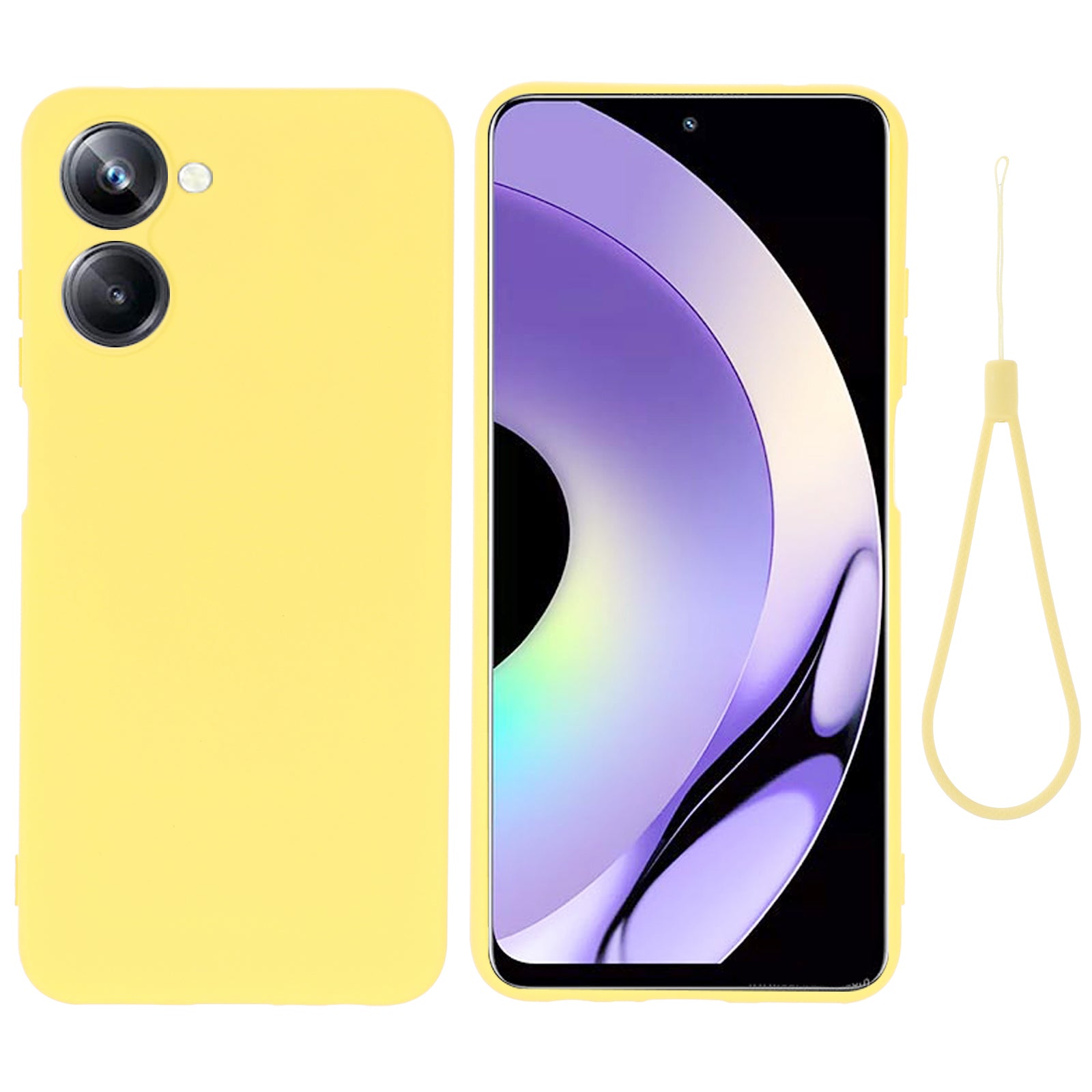 For Realme 10 4G Precise Cutout Phone Case Liquid Silicone Drop-proof Back Cover with Strap For Realme 10 4G Precise Cutout Phone Case Liquid Silicone Drop-proof Back Cover with Strap